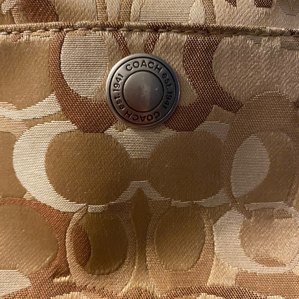 Coach bag w/ signature logo. Canvas with suede -leather strap. GREAT CONDITION. - Picture 8 of 16
